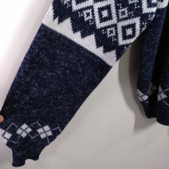 Brandini Blue & White Argyle Pullover Sweater Mens - Picture 8 of 11